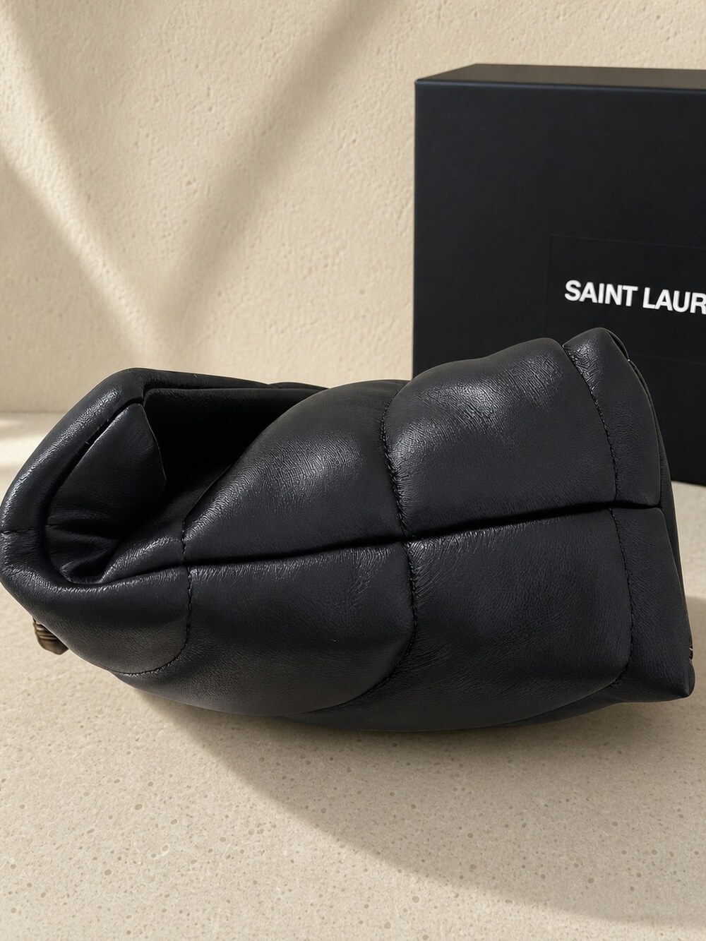 Yves Saint Laurent 577476 1EL0J 1000 Black Puffer Small Chain Bag - Picture 5 of 6